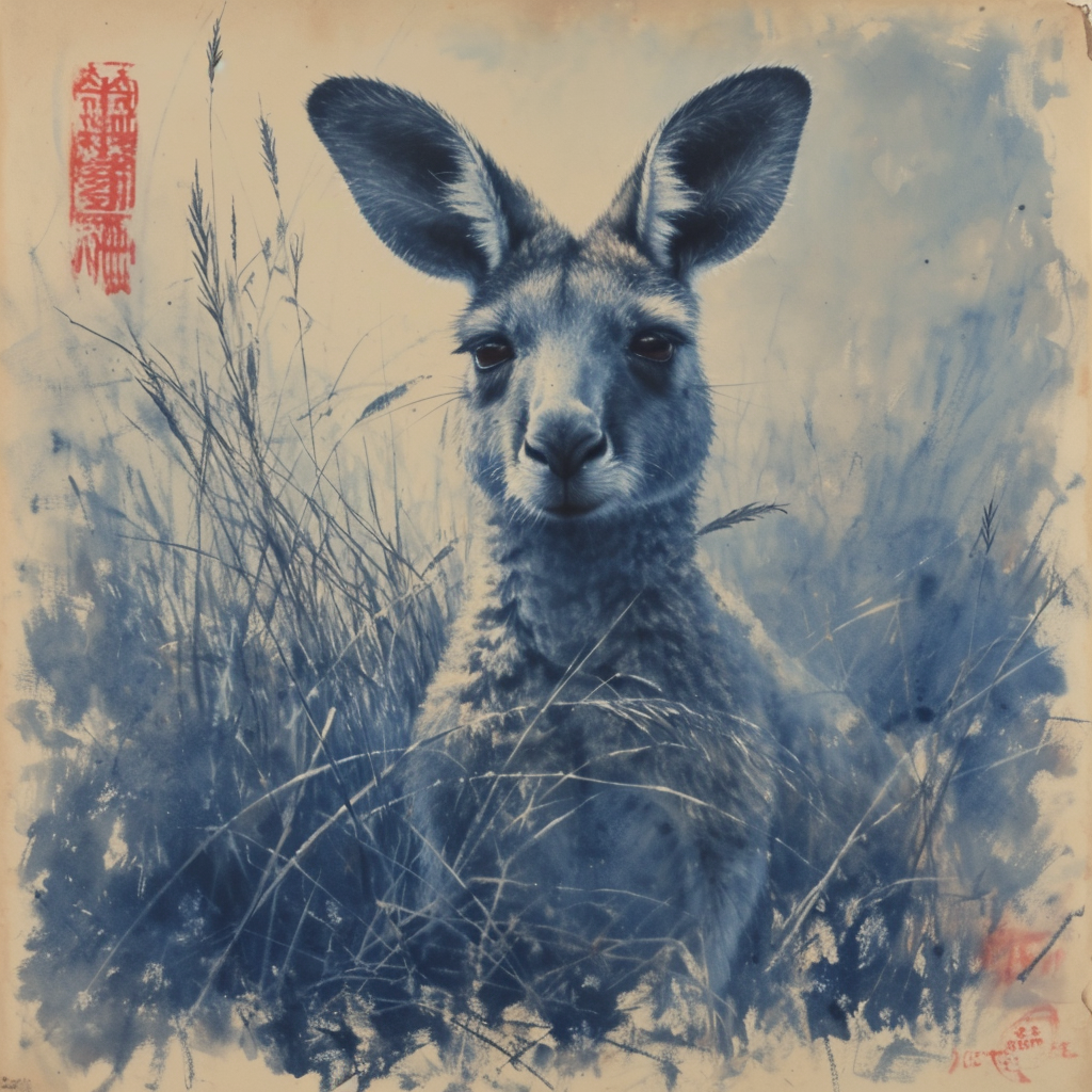 ink wash: Kangaroo