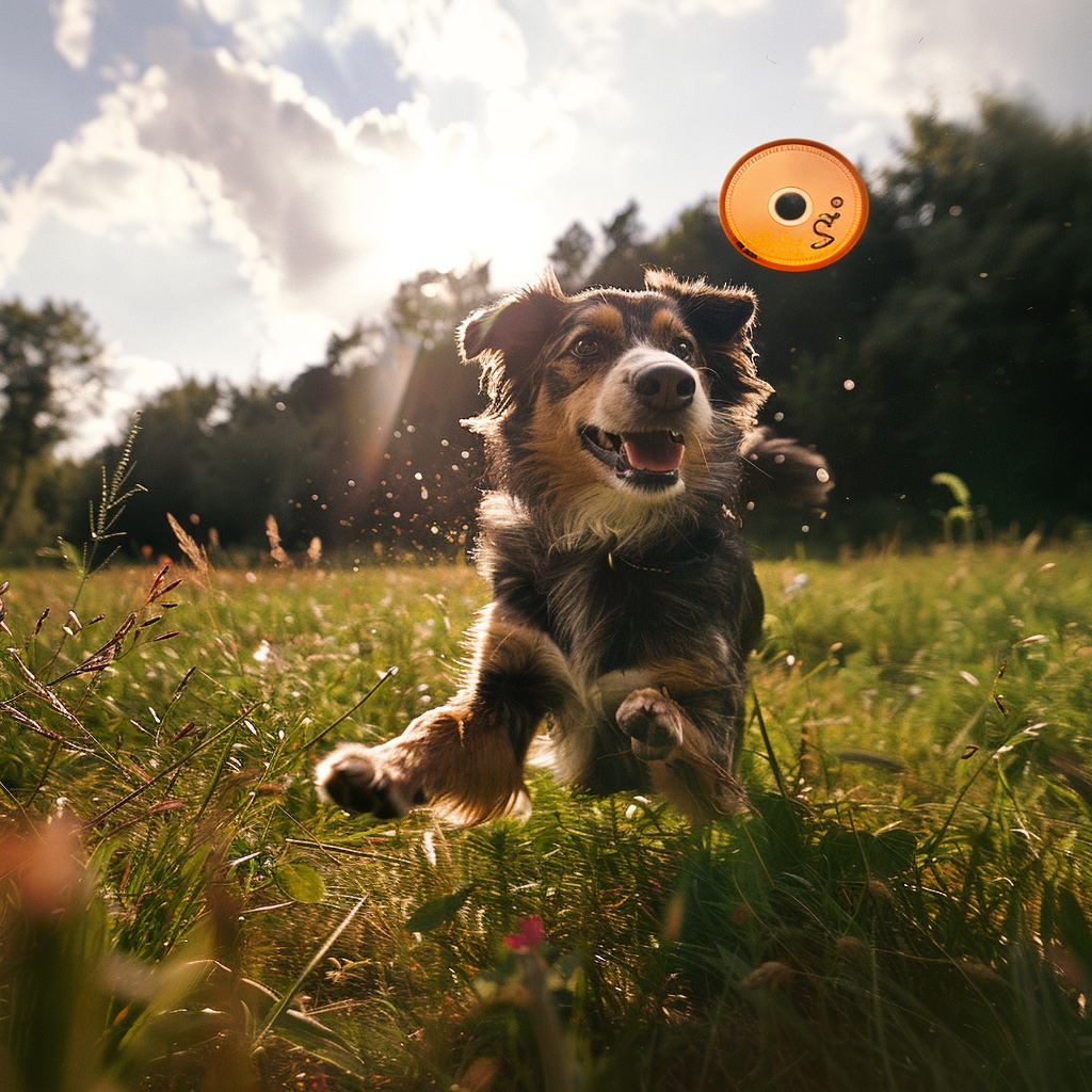 Descriptive Prompt A dog chasing a frisbee